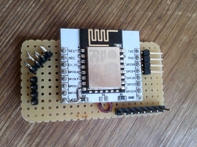 ESP8266-12 module on proto board